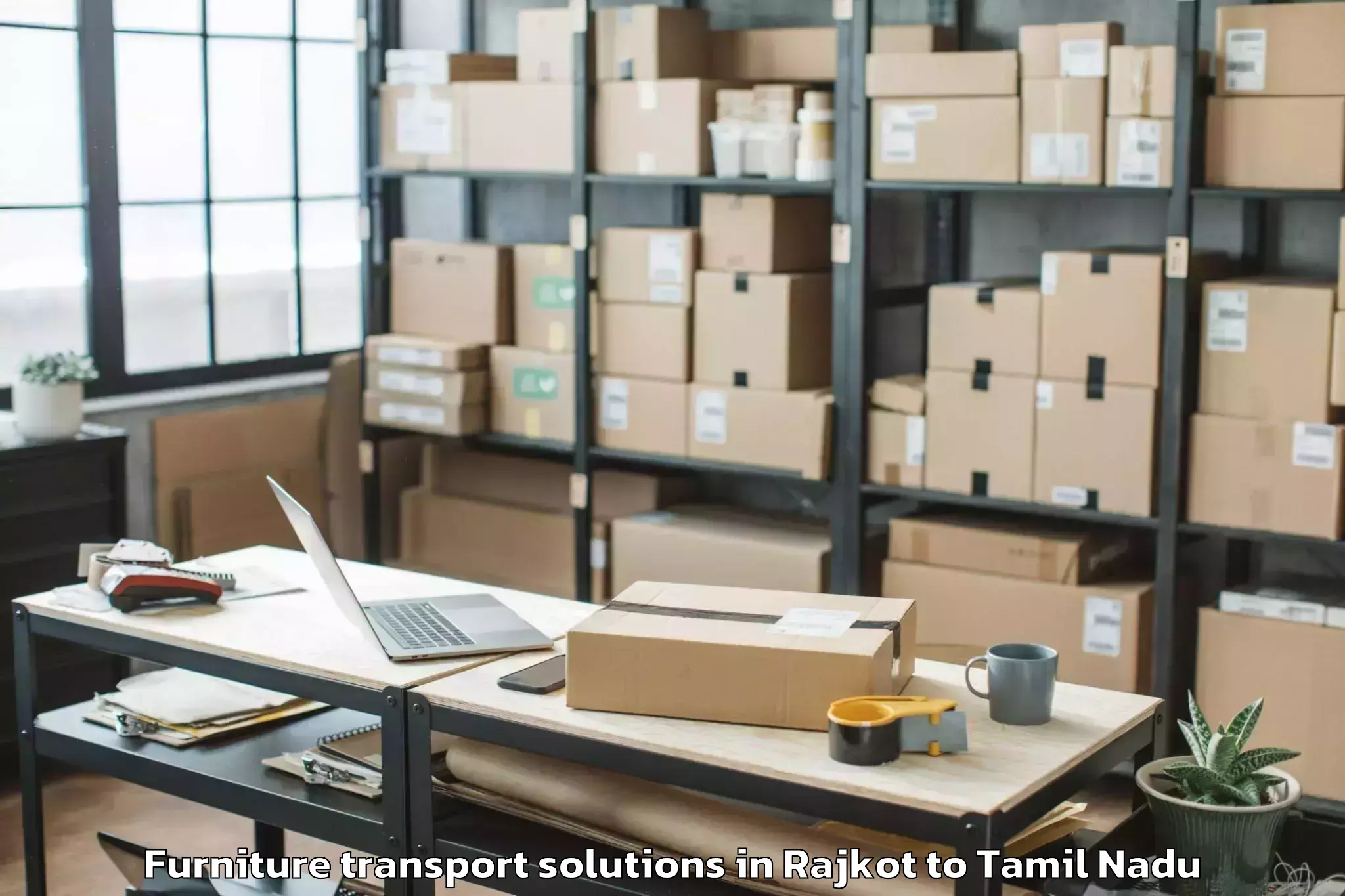 Professional Rajkot to Puliyur Furniture Transport Solutions